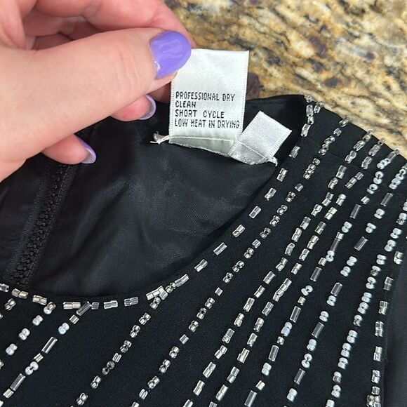 Zola Evening Vintage Black Beaded Sleeveless Top Size 6 - Picture 5 of 8